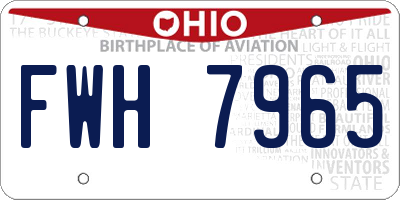 OH license plate FWH7965