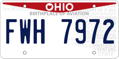 OH license plate FWH7972