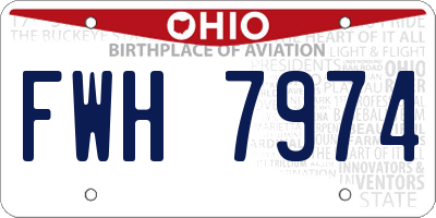 OH license plate FWH7974