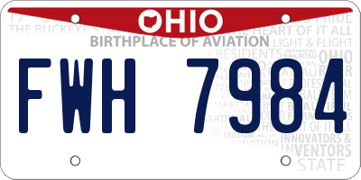 OH license plate FWH7984