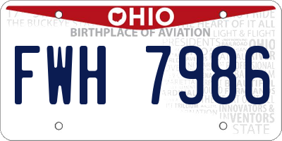 OH license plate FWH7986
