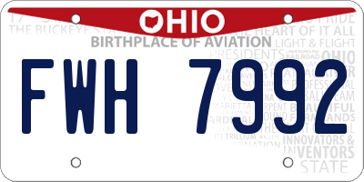 OH license plate FWH7992