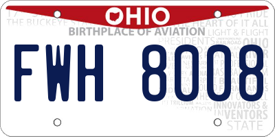 OH license plate FWH8008
