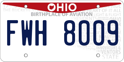OH license plate FWH8009