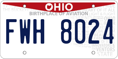 OH license plate FWH8024