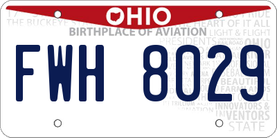 OH license plate FWH8029