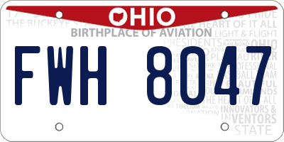 OH license plate FWH8047