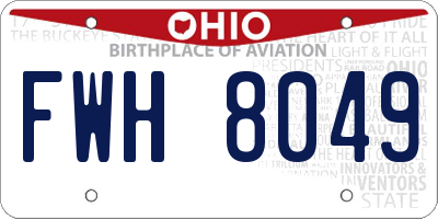 OH license plate FWH8049