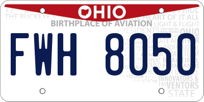 OH license plate FWH8050