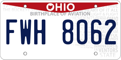 OH license plate FWH8062