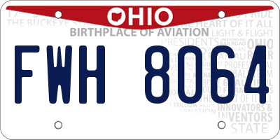 OH license plate FWH8064