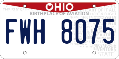 OH license plate FWH8075