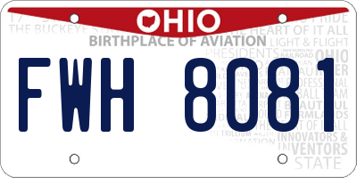 OH license plate FWH8081