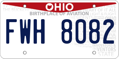 OH license plate FWH8082