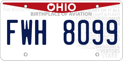 OH license plate FWH8099