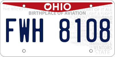 OH license plate FWH8108