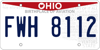 OH license plate FWH8112