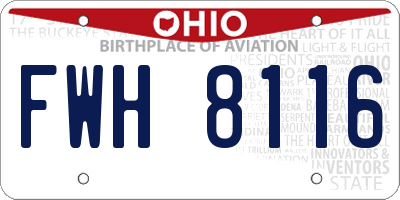 OH license plate FWH8116