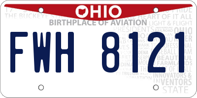 OH license plate FWH8121