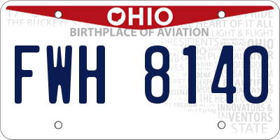 OH license plate FWH8140