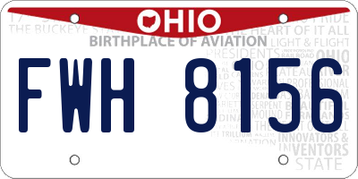 OH license plate FWH8156