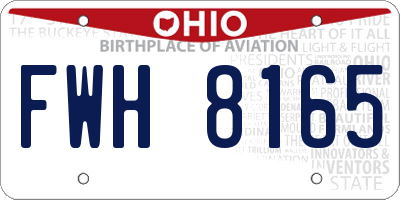 OH license plate FWH8165