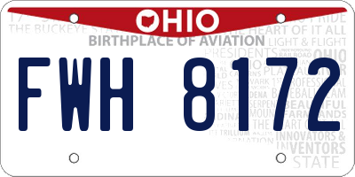 OH license plate FWH8172