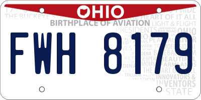OH license plate FWH8179