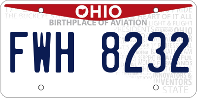 OH license plate FWH8232