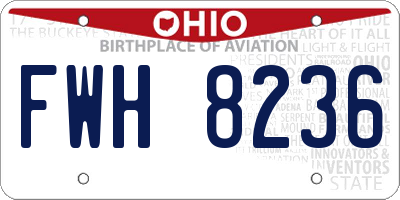 OH license plate FWH8236