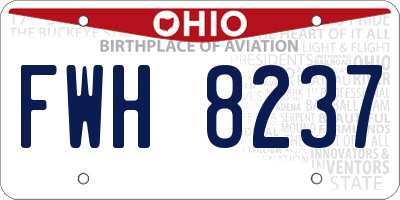OH license plate FWH8237