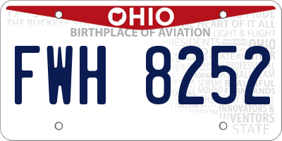 OH license plate FWH8252