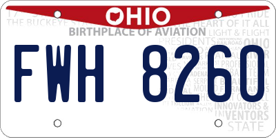 OH license plate FWH8260