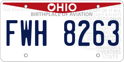 OH license plate FWH8263