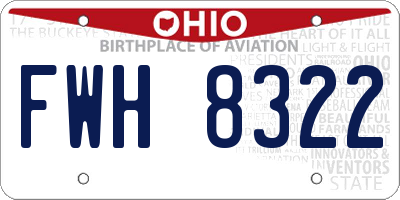 OH license plate FWH8322