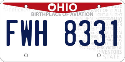 OH license plate FWH8331