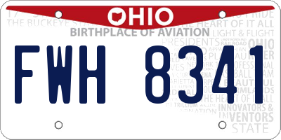 OH license plate FWH8341