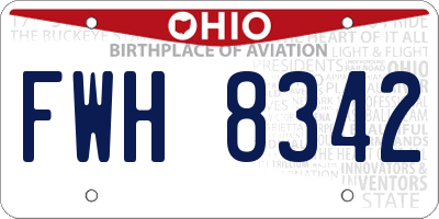 OH license plate FWH8342