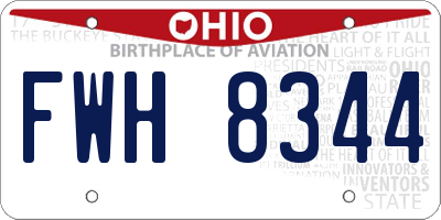 OH license plate FWH8344