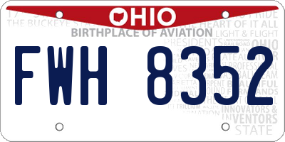 OH license plate FWH8352