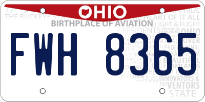 OH license plate FWH8365