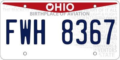 OH license plate FWH8367