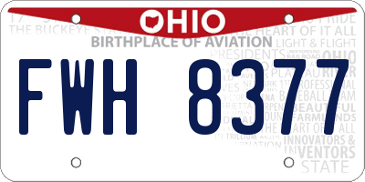 OH license plate FWH8377
