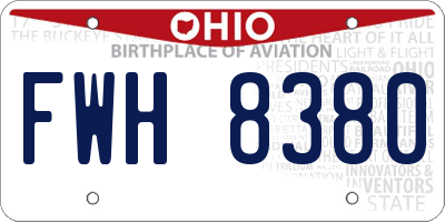 OH license plate FWH8380
