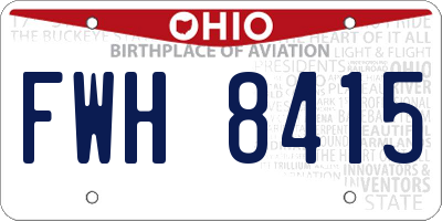 OH license plate FWH8415