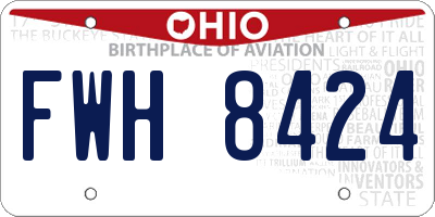 OH license plate FWH8424