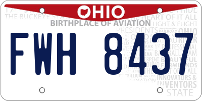 OH license plate FWH8437