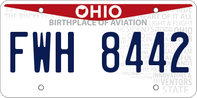 OH license plate FWH8442