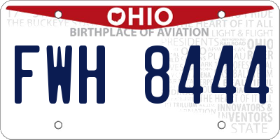 OH license plate FWH8444