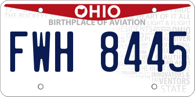 OH license plate FWH8445